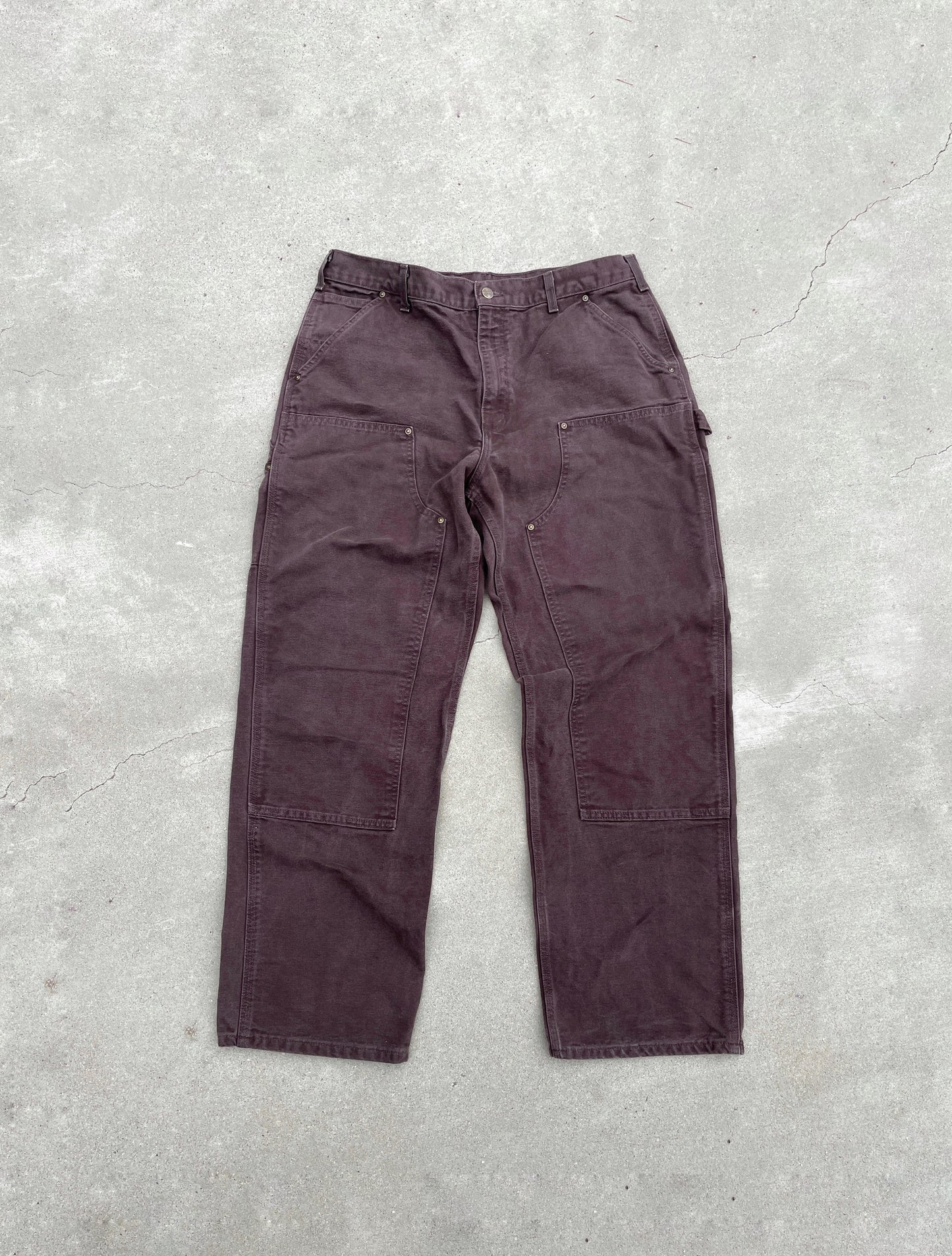 FADED BROWN CARHARTT DOUBLE KNEE PANTS