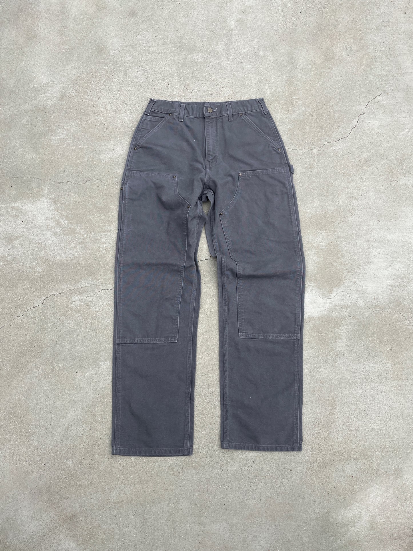 GRAY CARHARTT DOUBLE KNEE PANTS - 2000S
