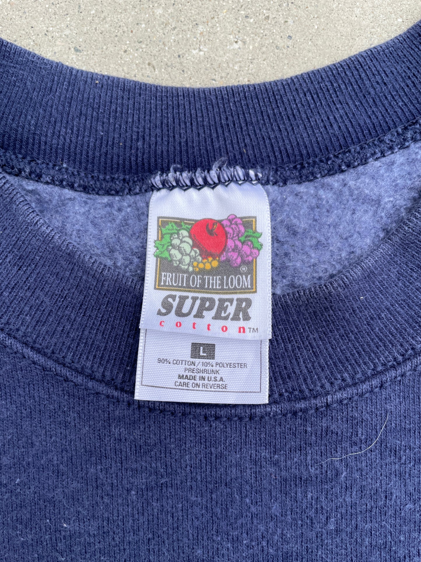 NAVY FRUIT OF THE LOOM CREWNECK - 1990S