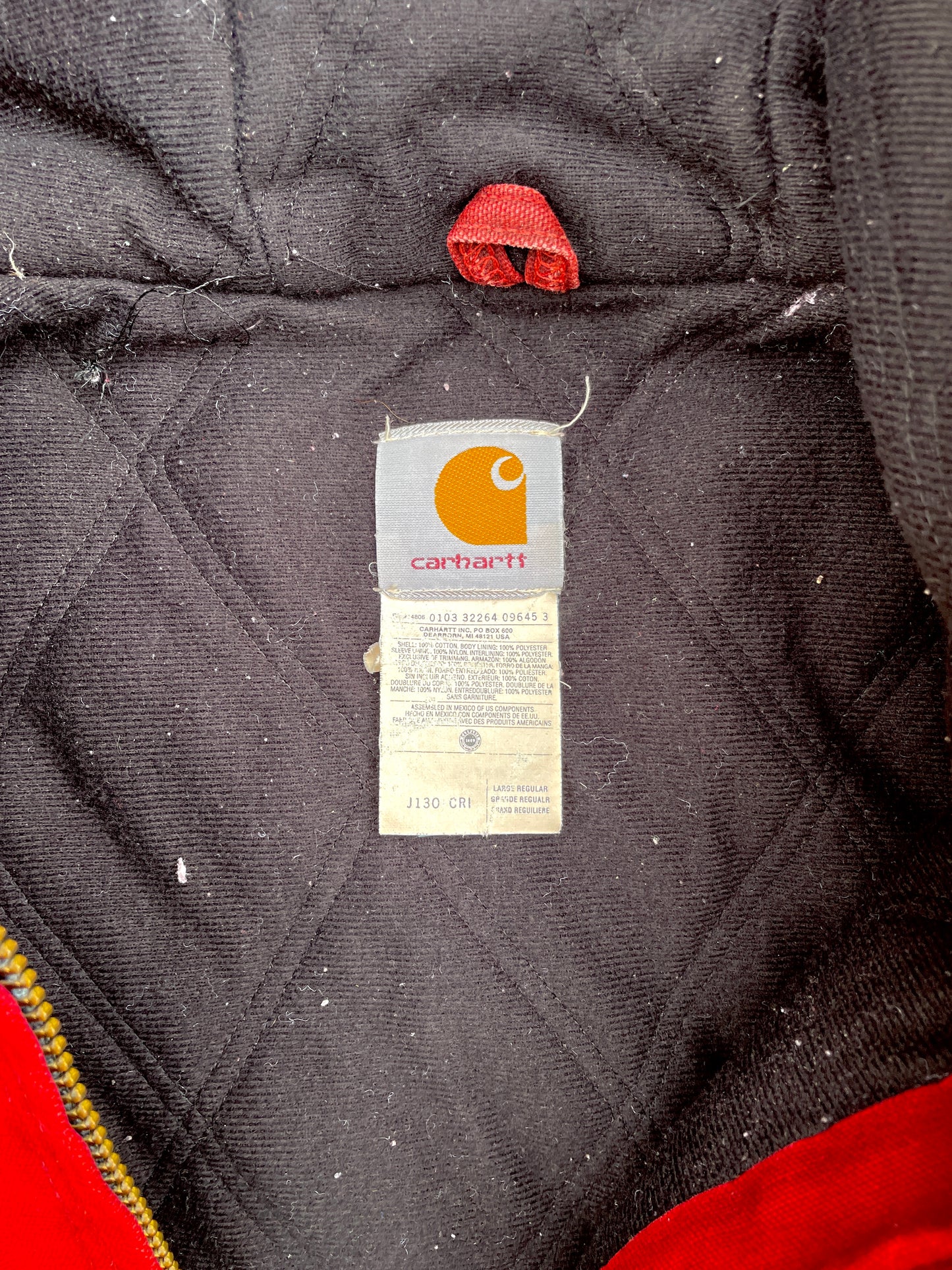 FADED WINE RED HOODED CARHARTT JACKET - 1990S