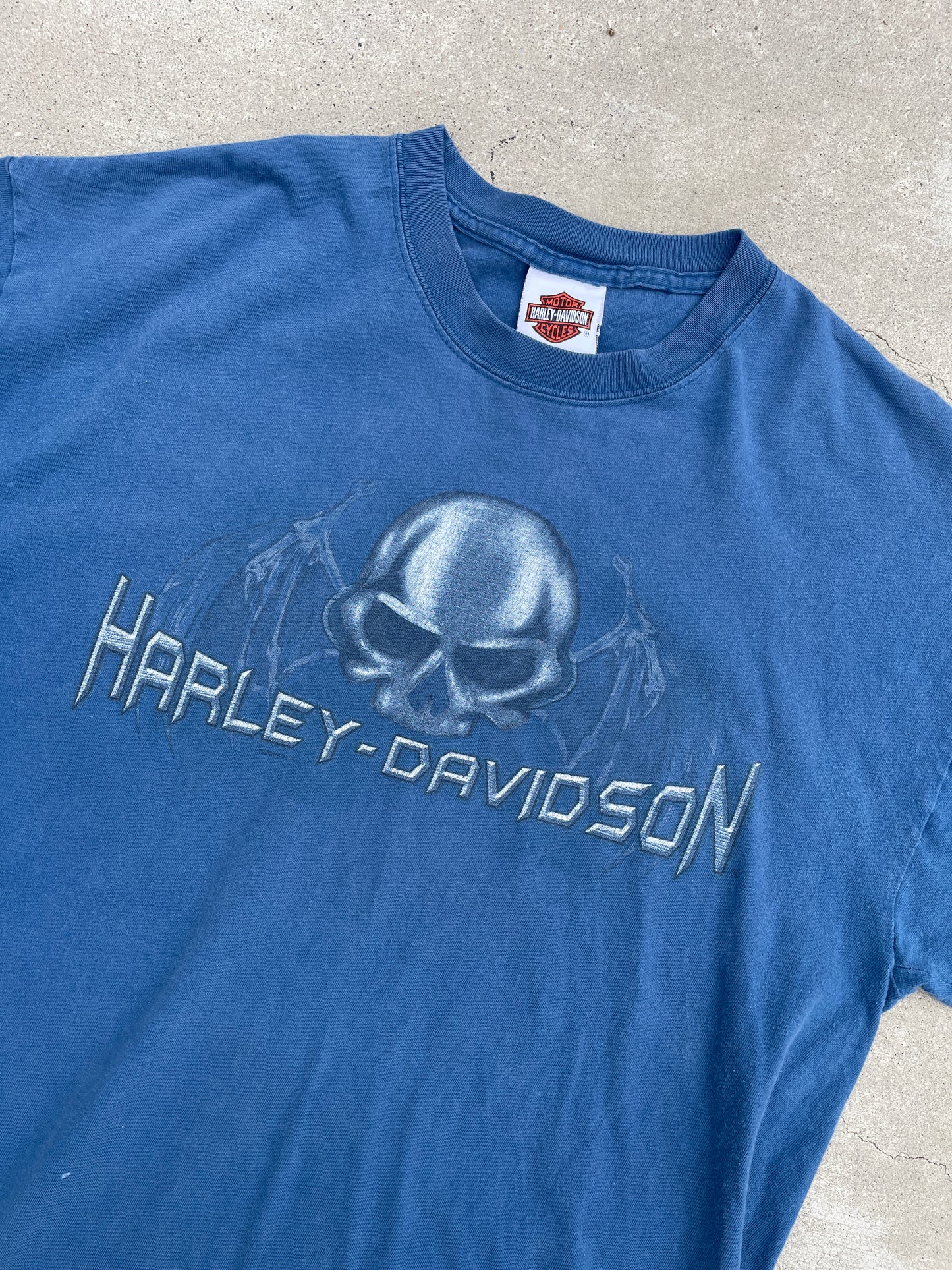 BLUE SKULL HARLEY DAVIDSON SHIRT