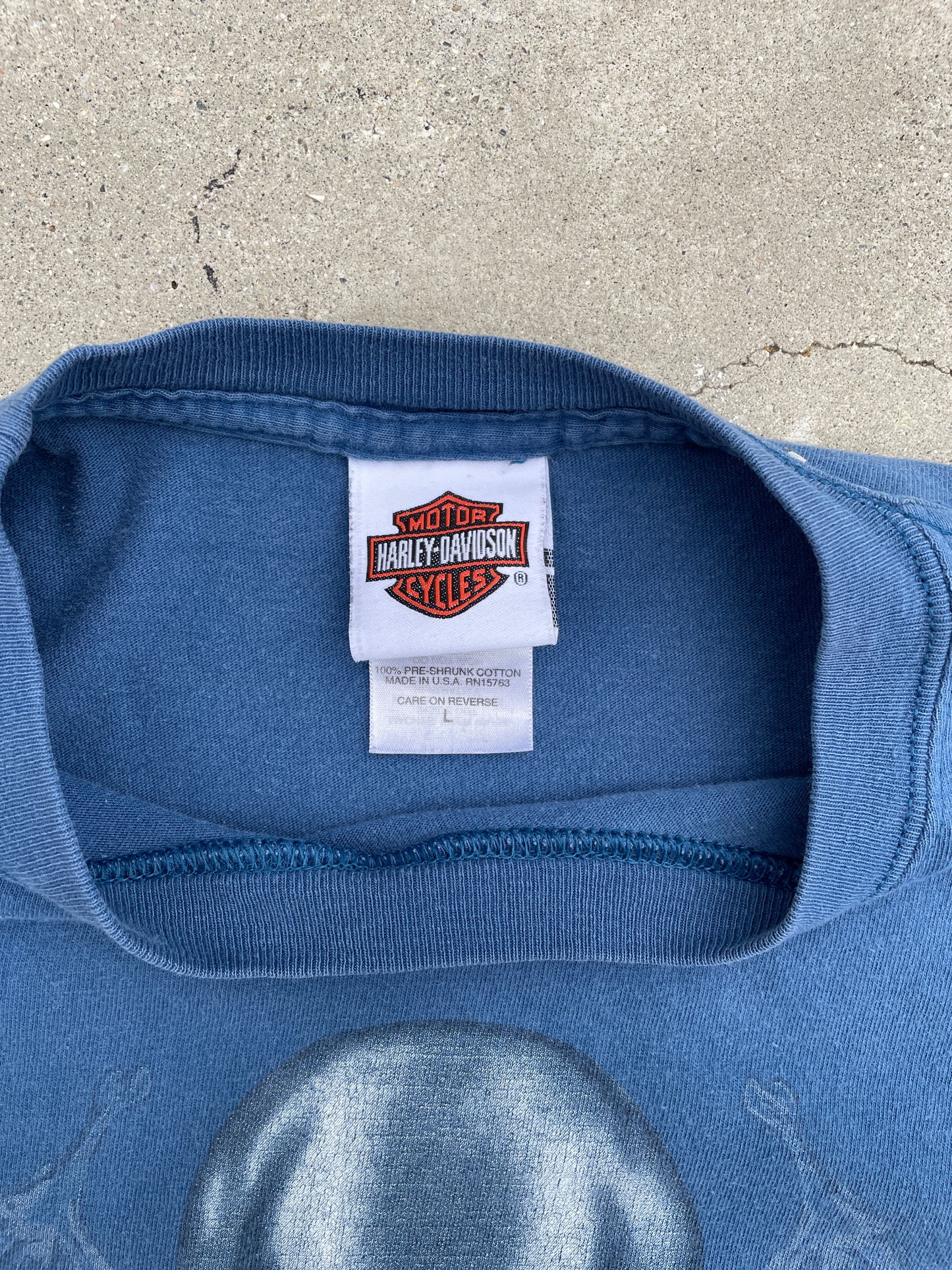 BLUE SKULL HARLEY DAVIDSON SHIRT