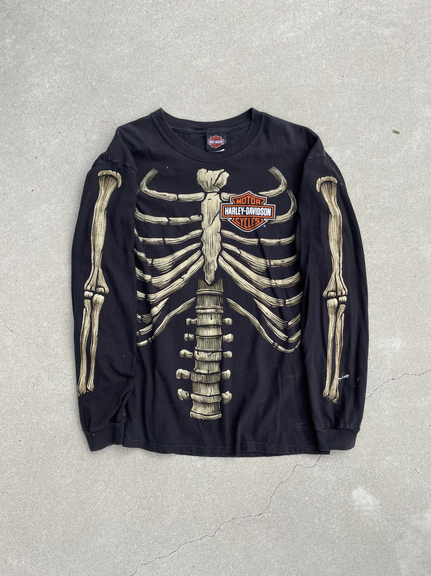SKELETON HARLEY DAVIDSON LONG SLEEVE TEE - 2000S