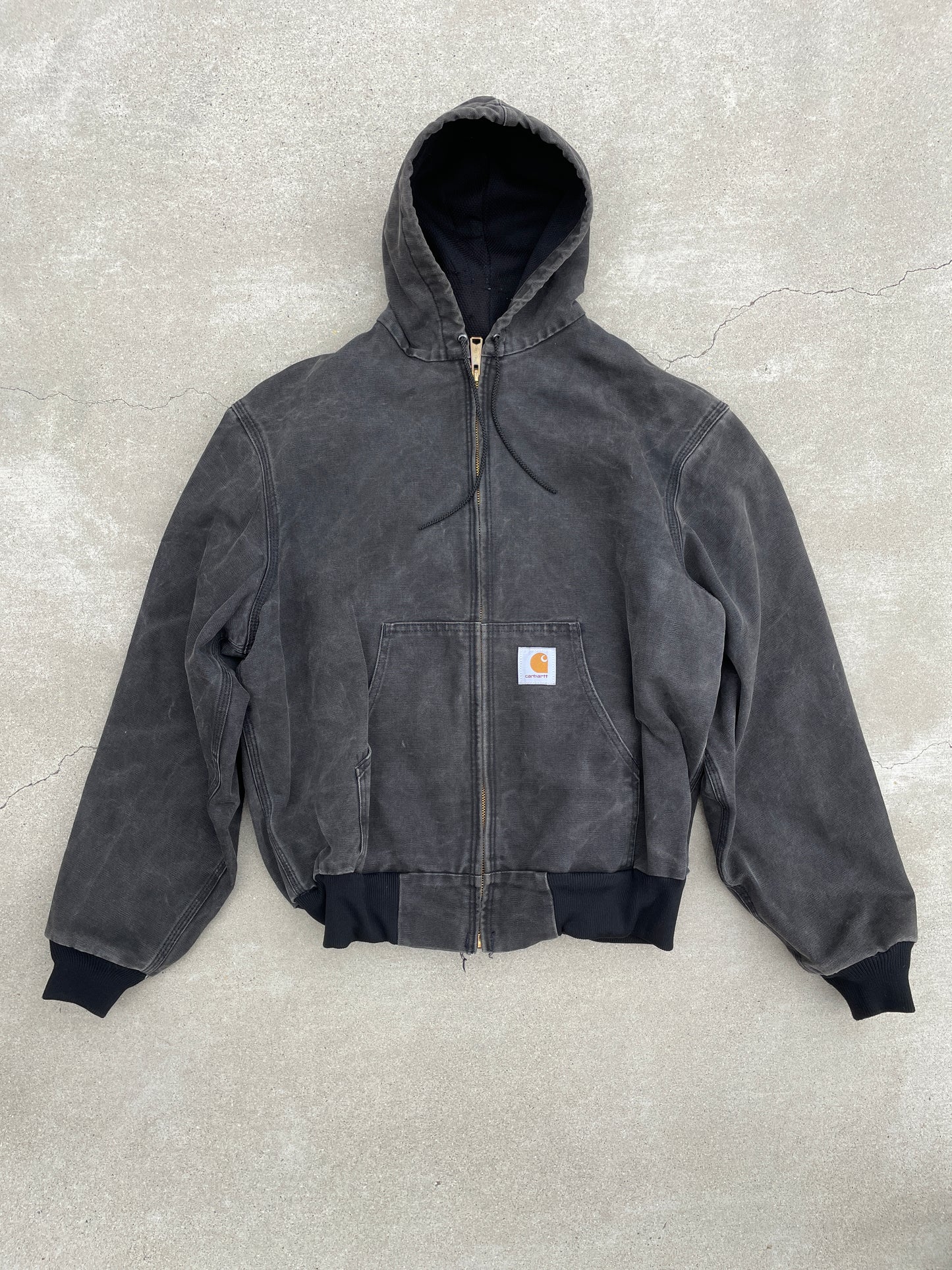 FADED BLACK HOODED CARHARTT JACKET