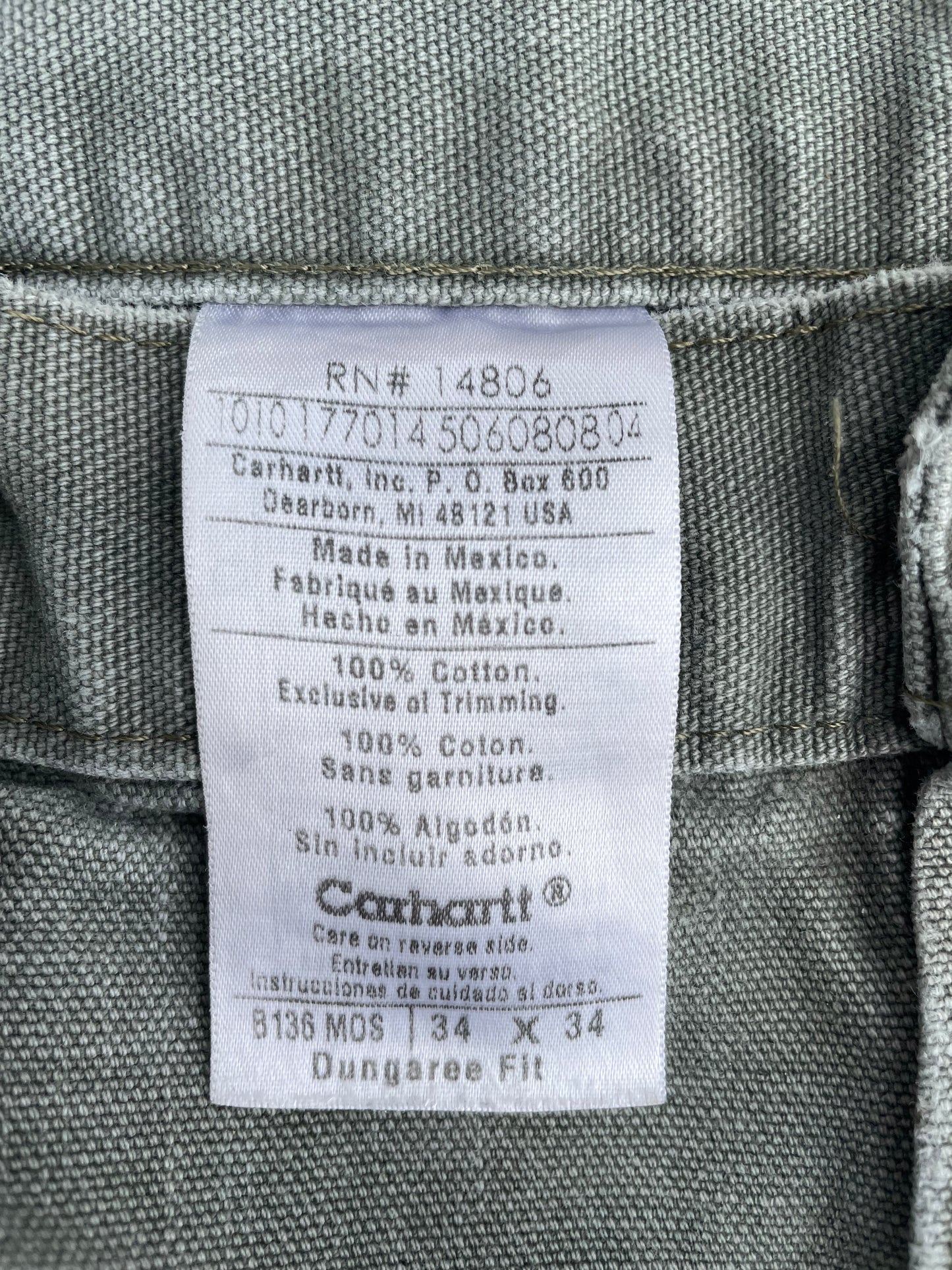 GREEN CARHARTT DOUBLE KNEES PANTS