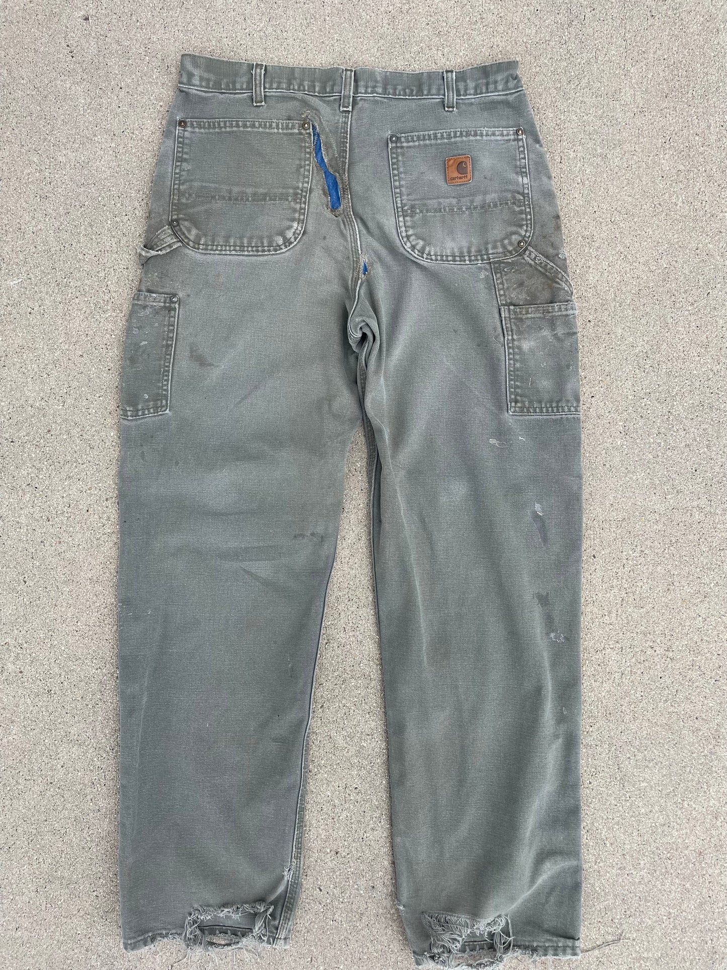 GREEN CARHARTT DOUBLE KNEES PANTS