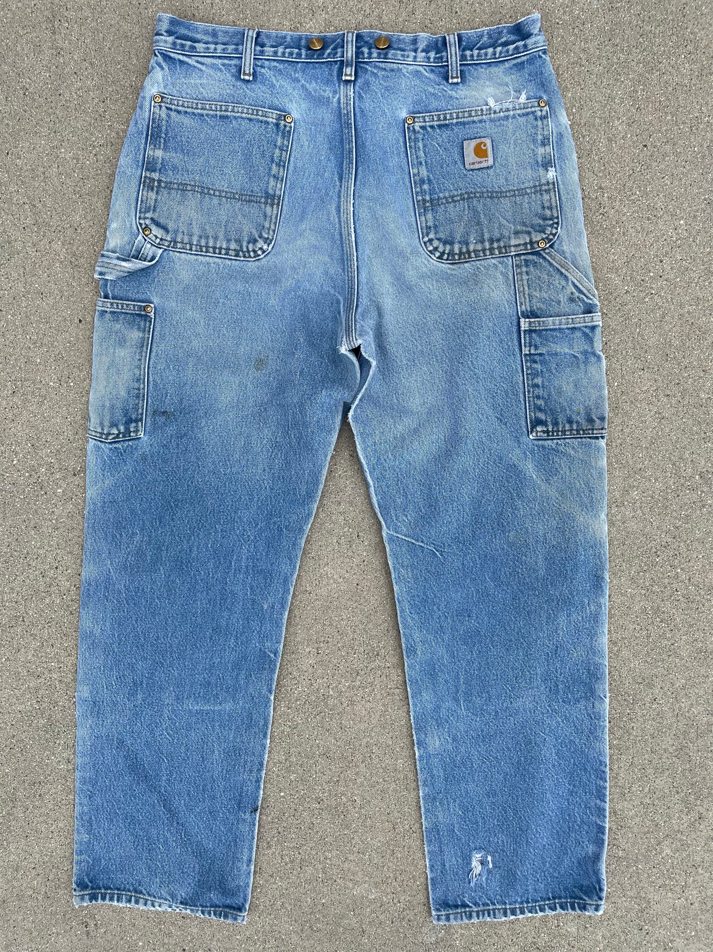 DISTRESSED DENIM CARHARTT DOUBLE KNEE PANTS