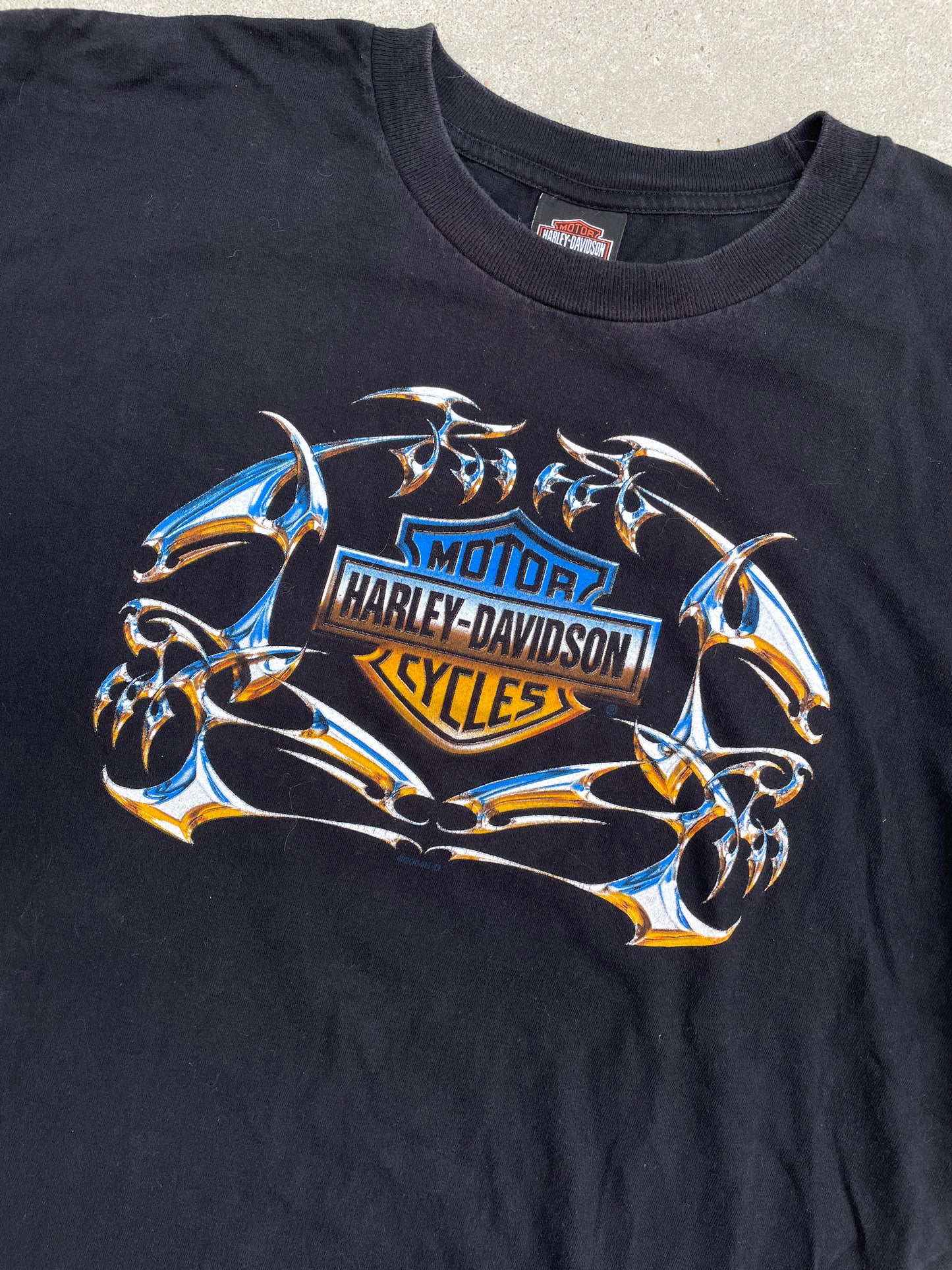 CHROME BLUE/YELLOW HARLEY DAVIDSON SHIRT