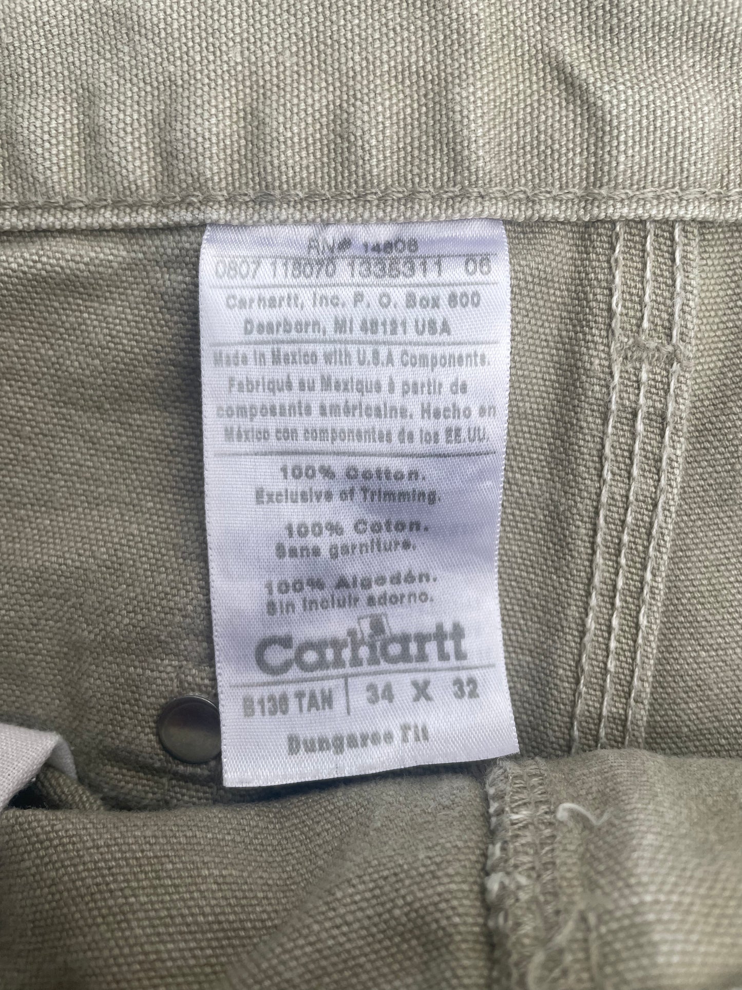 VINTAGE TAN CARHARTT DOUBLE KNEES-1990s