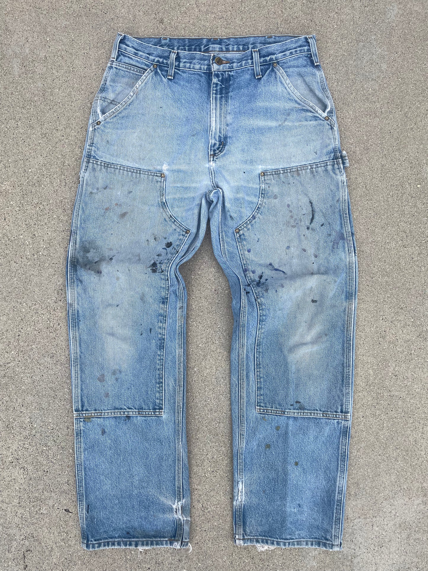 PAINTER-WORN DENIM CARHARTT DOUBLE KNEES-1990s