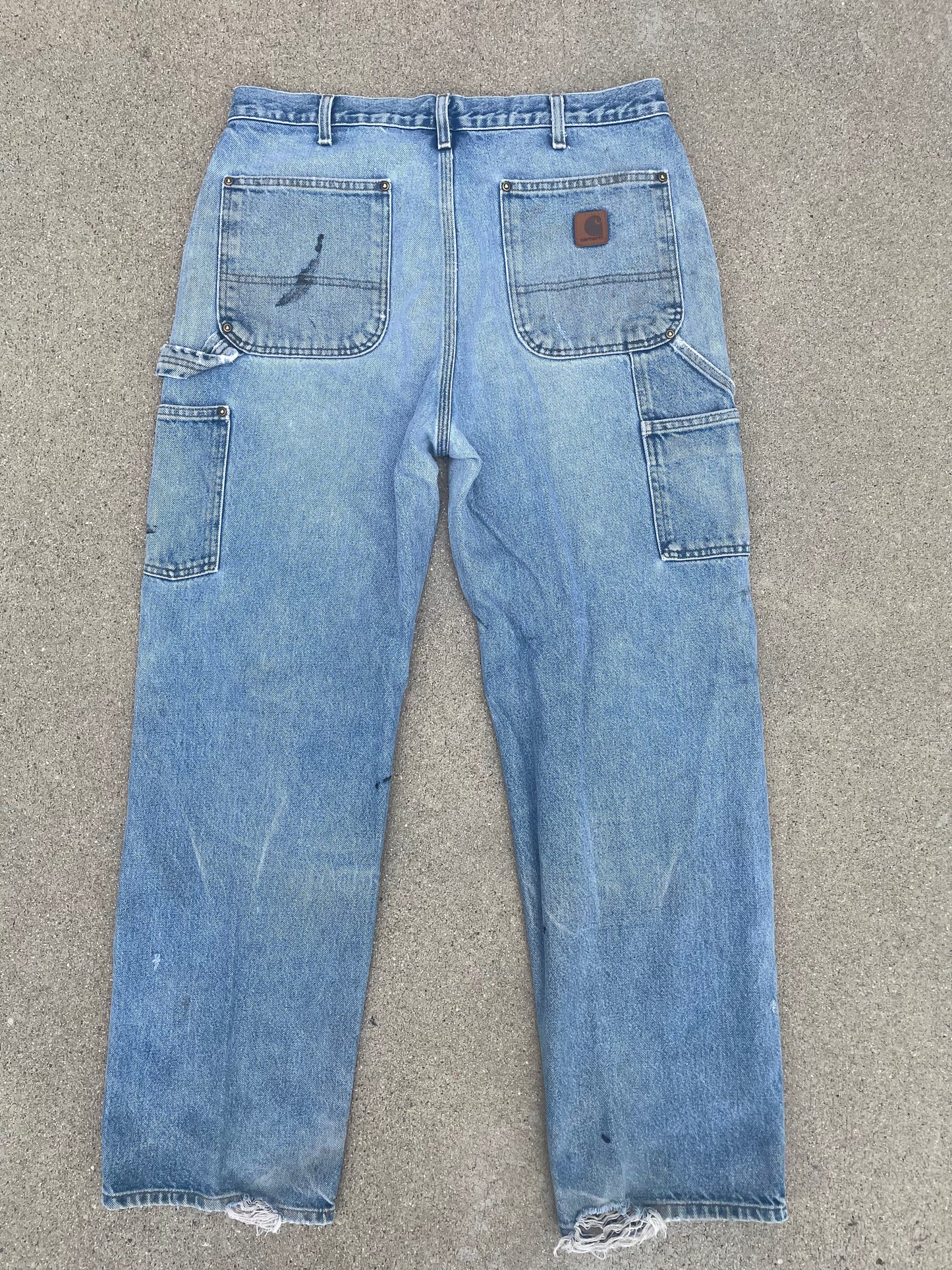 PAINTER-WORN DENIM CARHARTT DOUBLE KNEES-1990s
