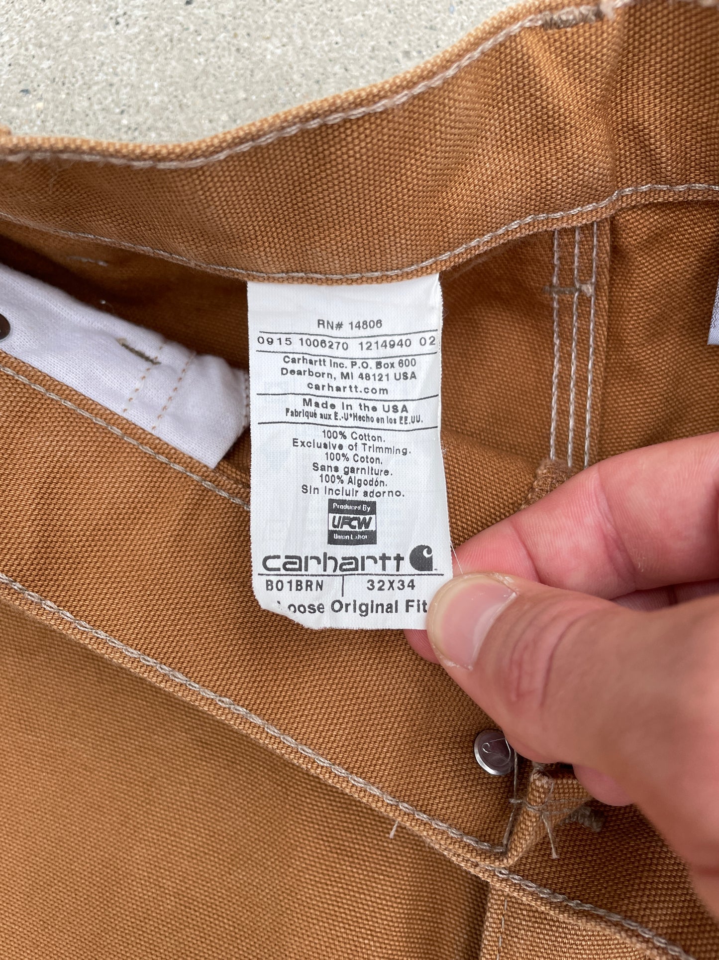 BROWN CARHARTT DOUBLE KNEE