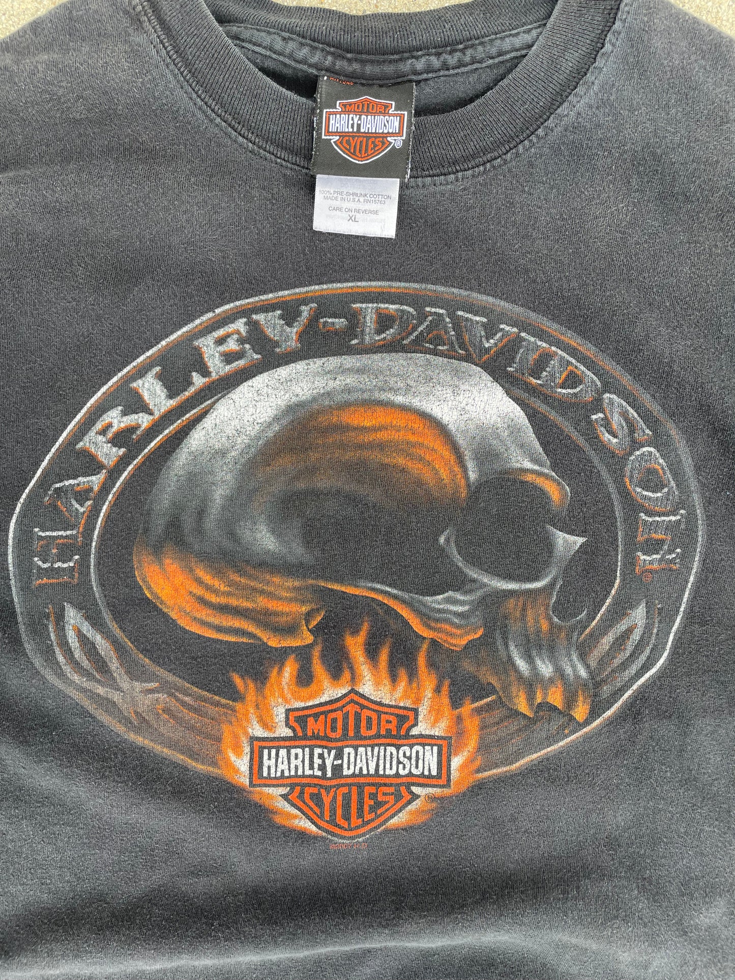 BLACK SKULL HARLEY DAVIDSON SHIRT