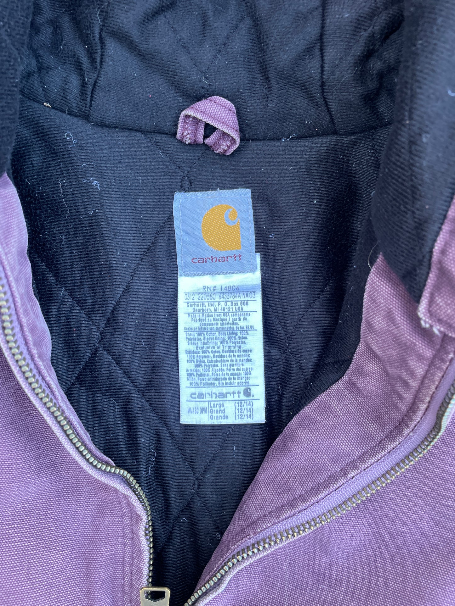 PLUM HOODED CARHARTT JACKET