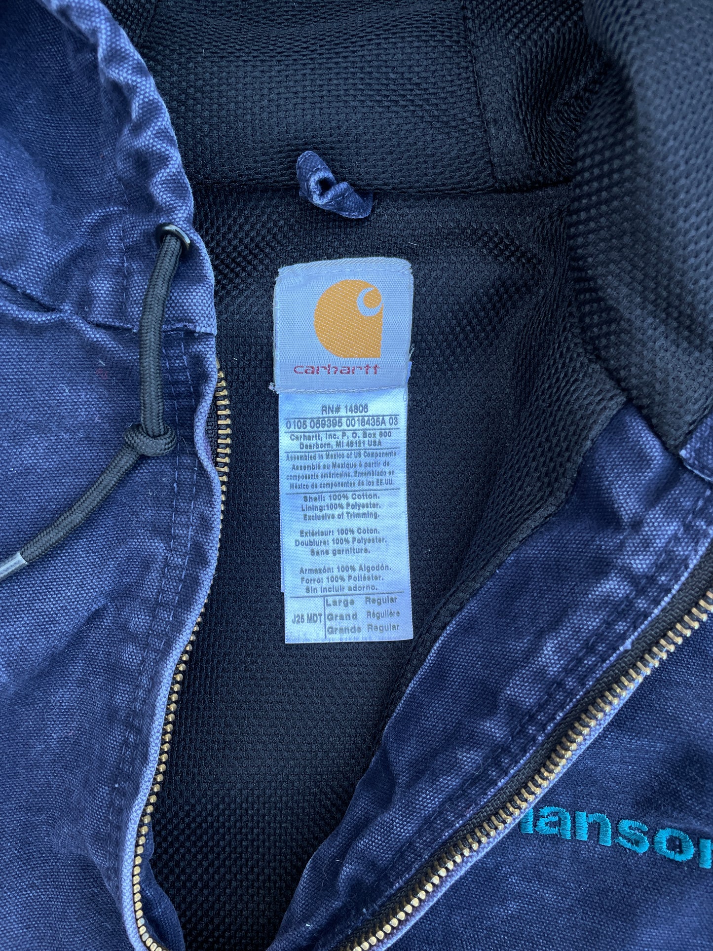 NAVY HOODED CARHARTT JACKET