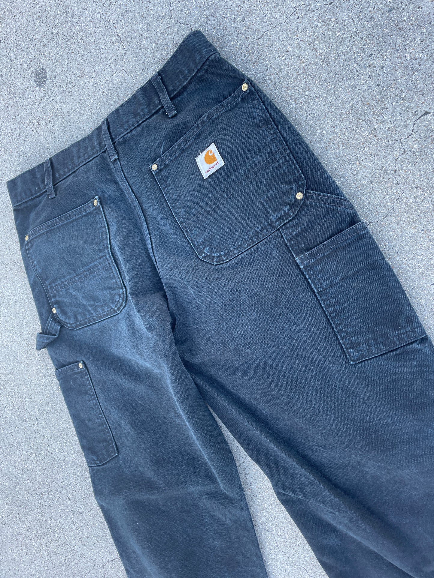 BLACK CARHARTT DOUBLE KNEE PANTS