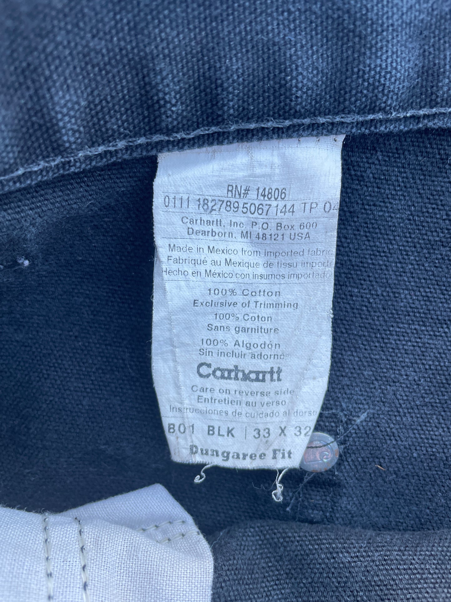 BLACK CARHARTT DOUBLE KNEE PANTS