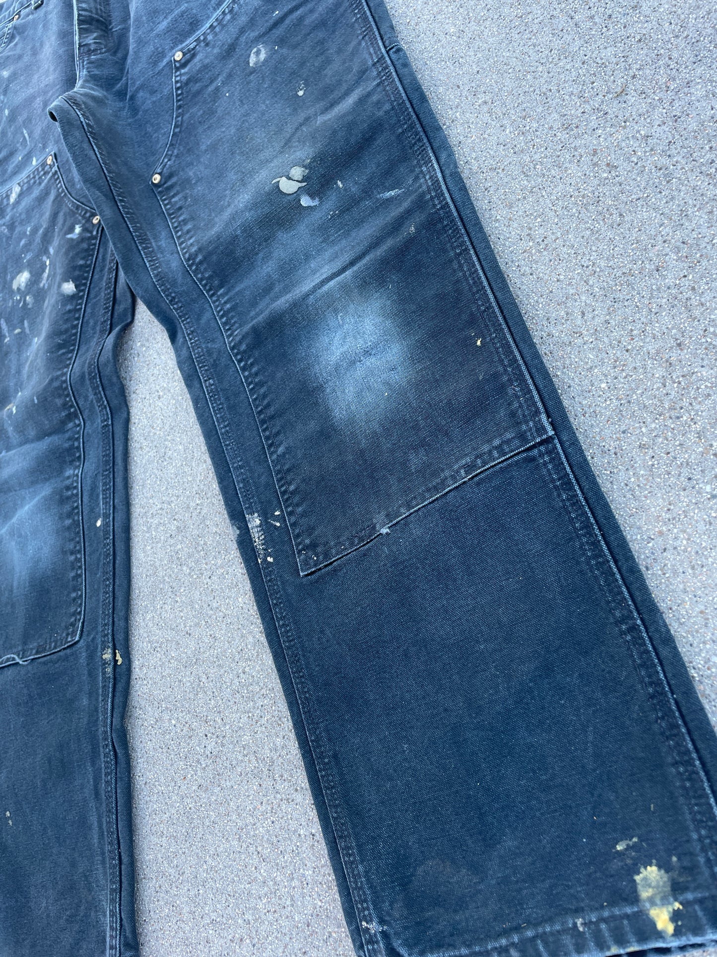 NAVY/BLACK CARHARTT DOUBLE KNEE PANTS