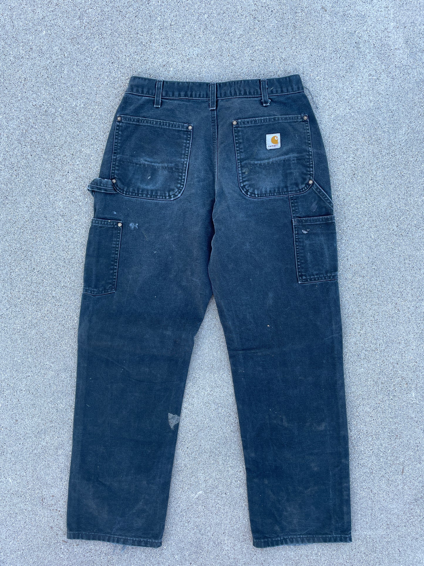 NAVY/BLACK CARHARTT DOUBLE KNEE PANTS