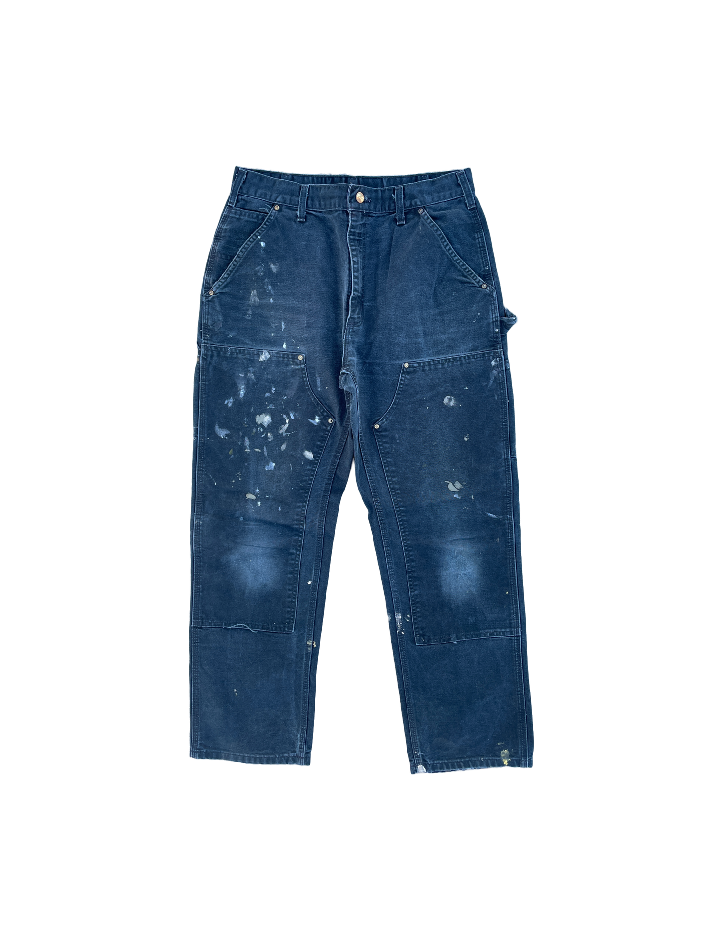 NAVY/BLACK CARHARTT DOUBLE KNEE PANTS