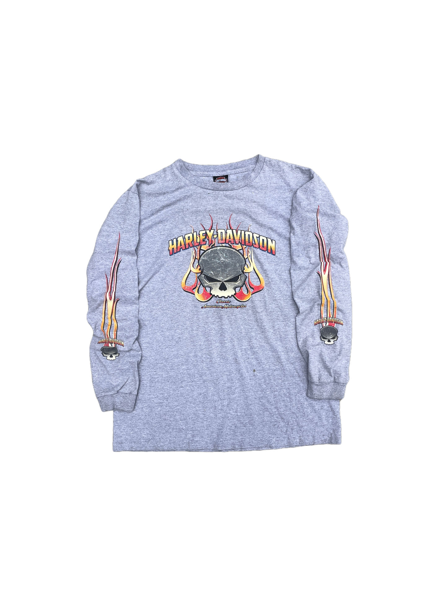 FLAMING SKULL HARLEY DAVIDSON LONG SLEEVE