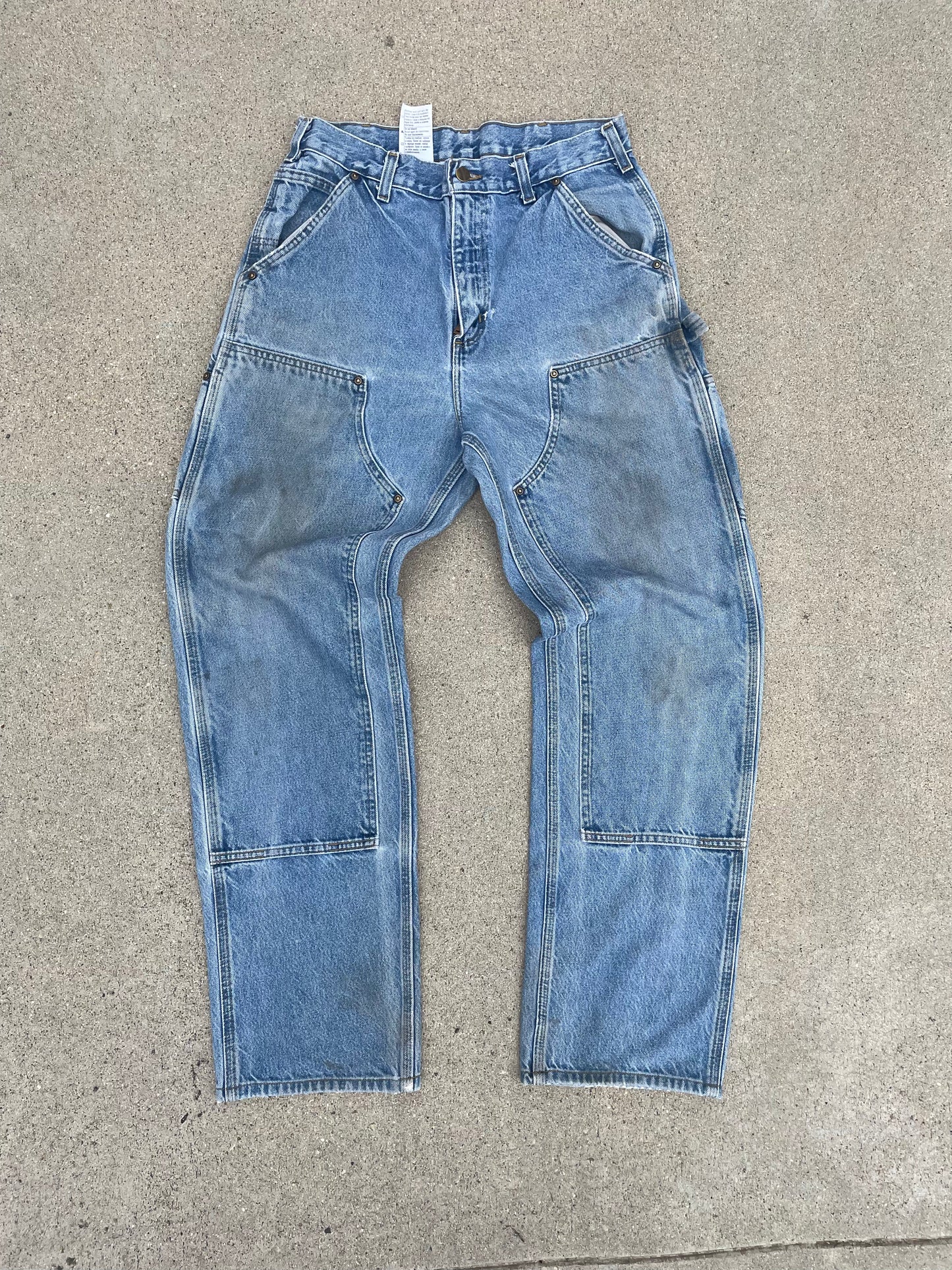 FADED DENIM CARHARTT DOUBLE KNEES