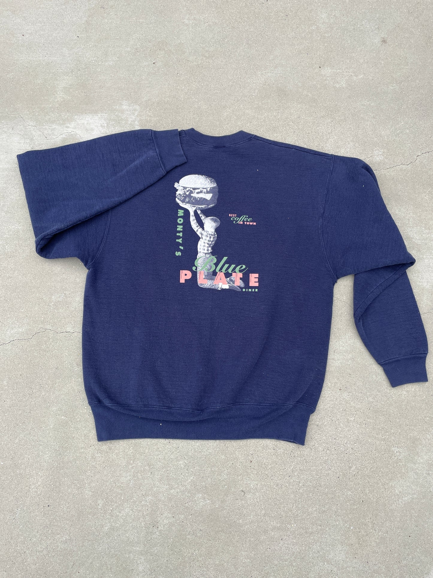 NAVY FRUIT OF THE LOOM CREWNECK - 1990S