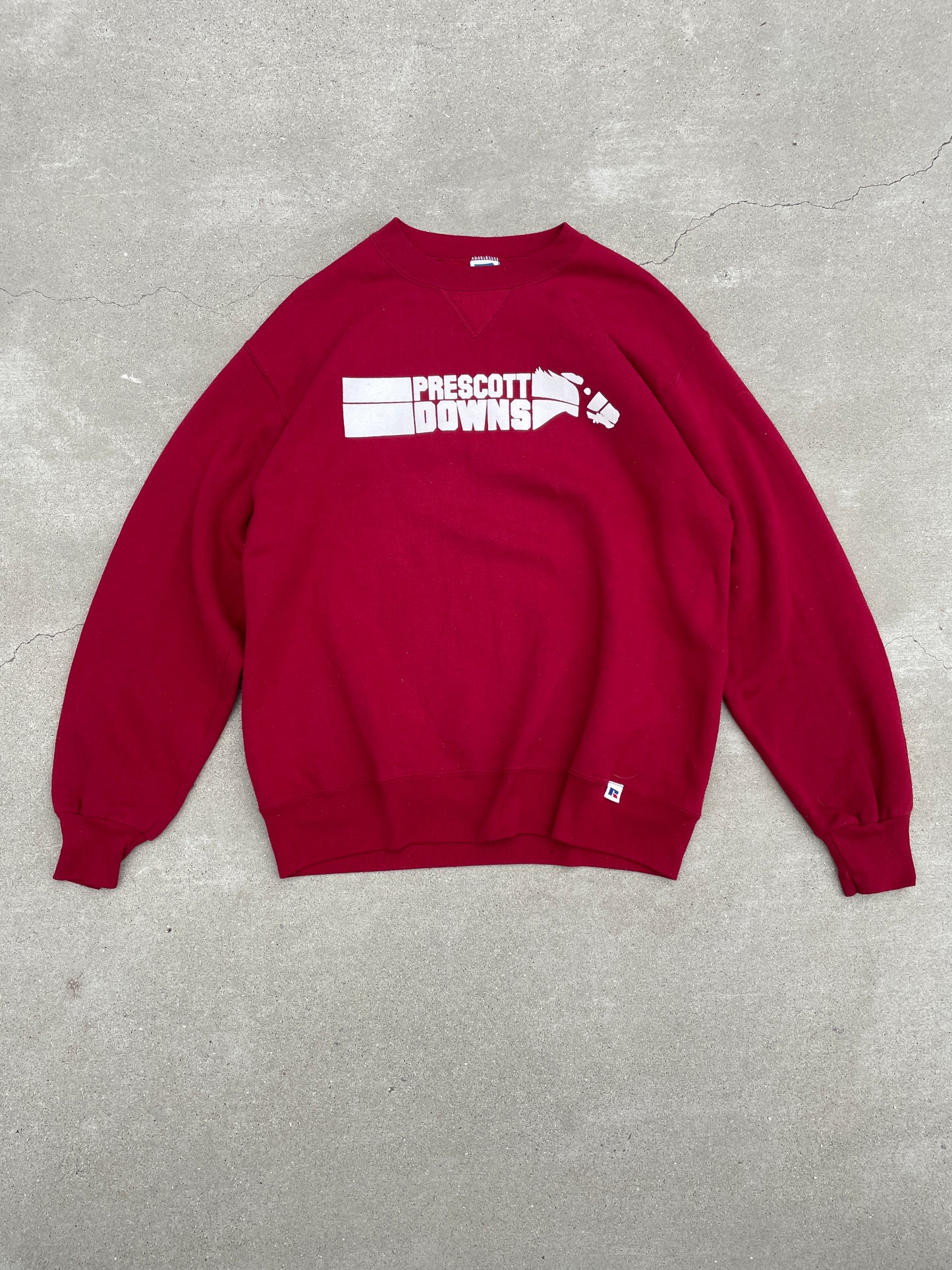 FADED RED RUSSELL SWEATSHIRT - 1990S