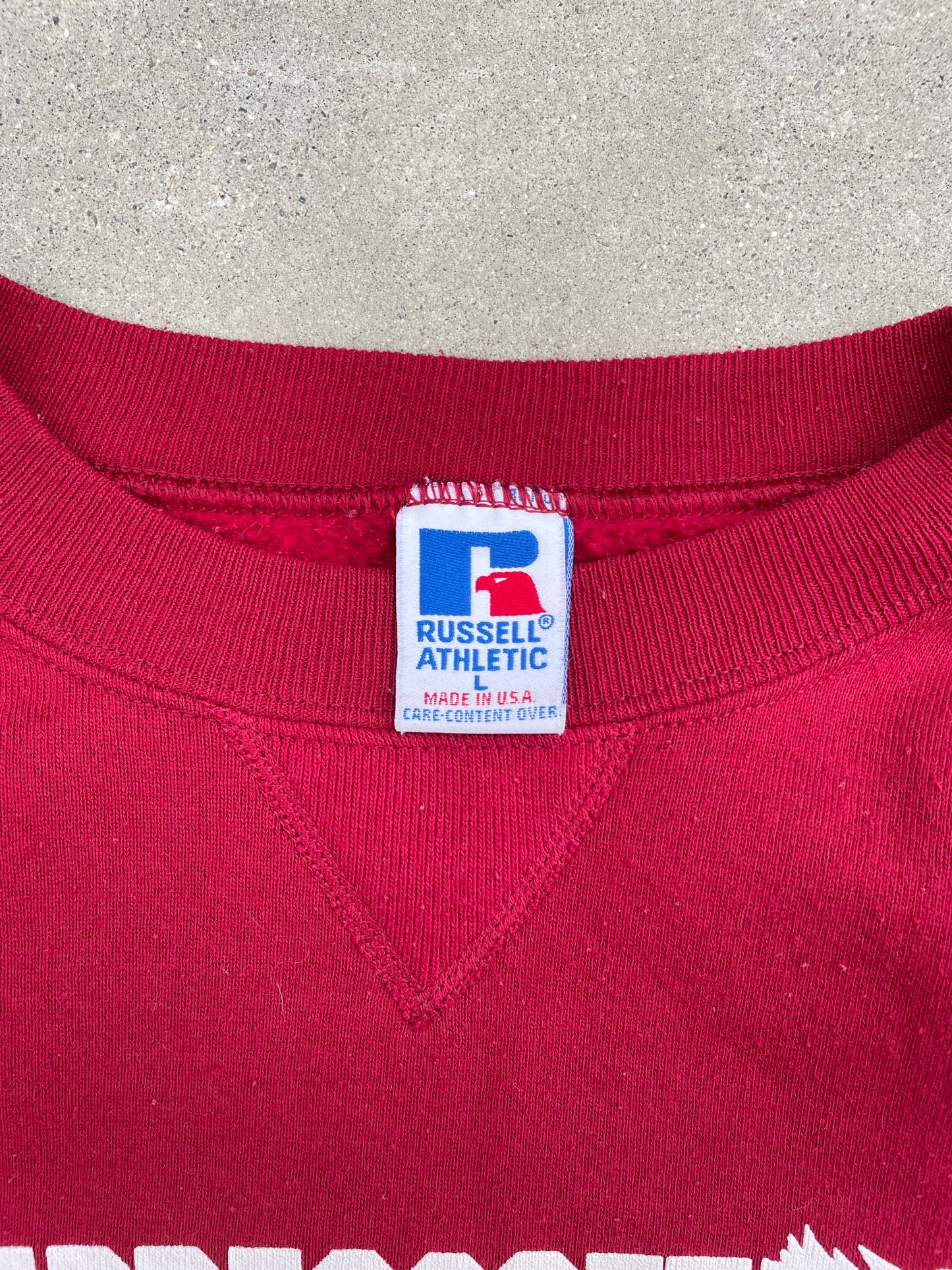 FADED RED RUSSELL SWEATSHIRT - 1990S