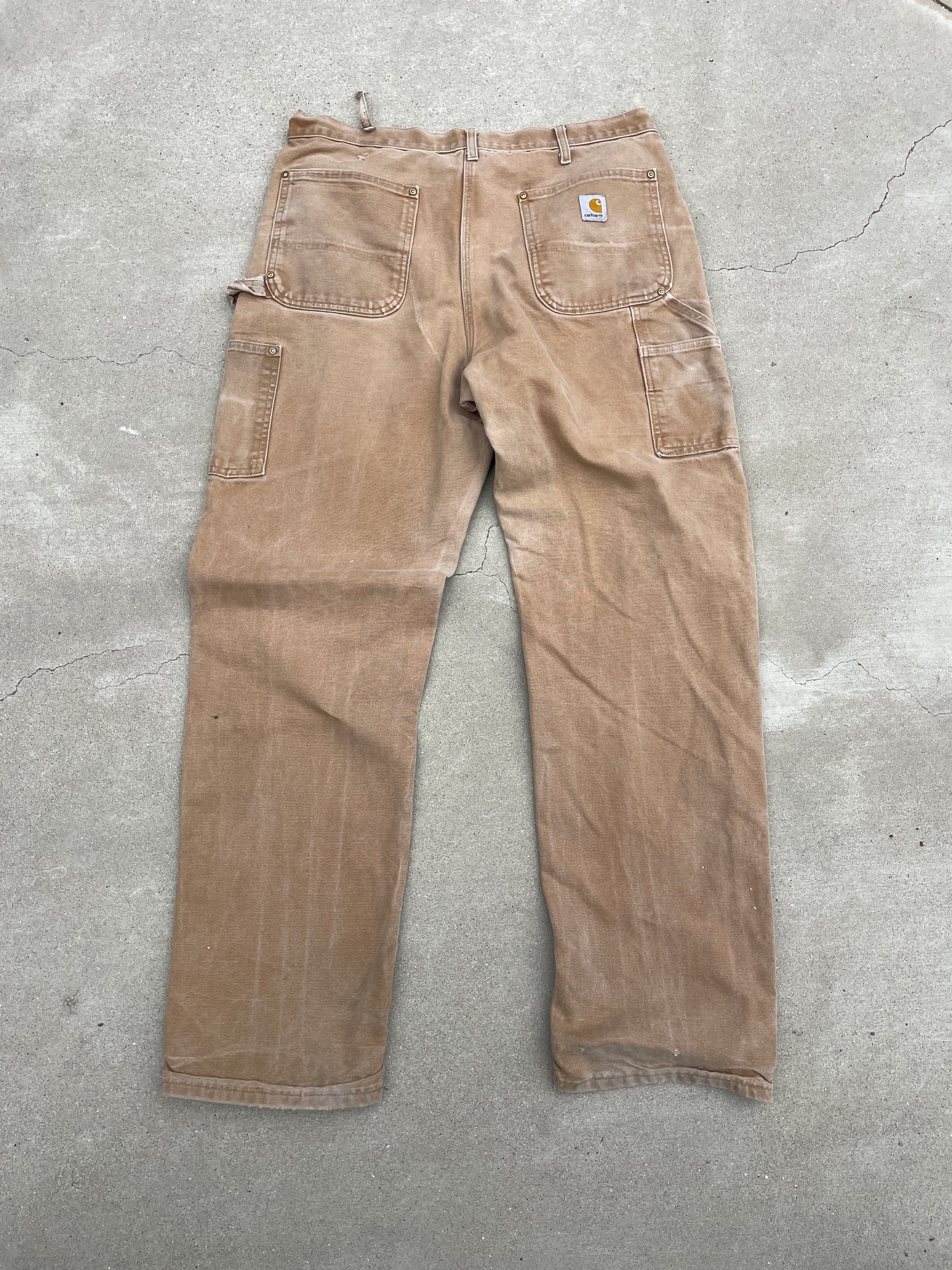 FADED KHAKI CARHARTT DOUBLE KNEE PANTS - 1990S