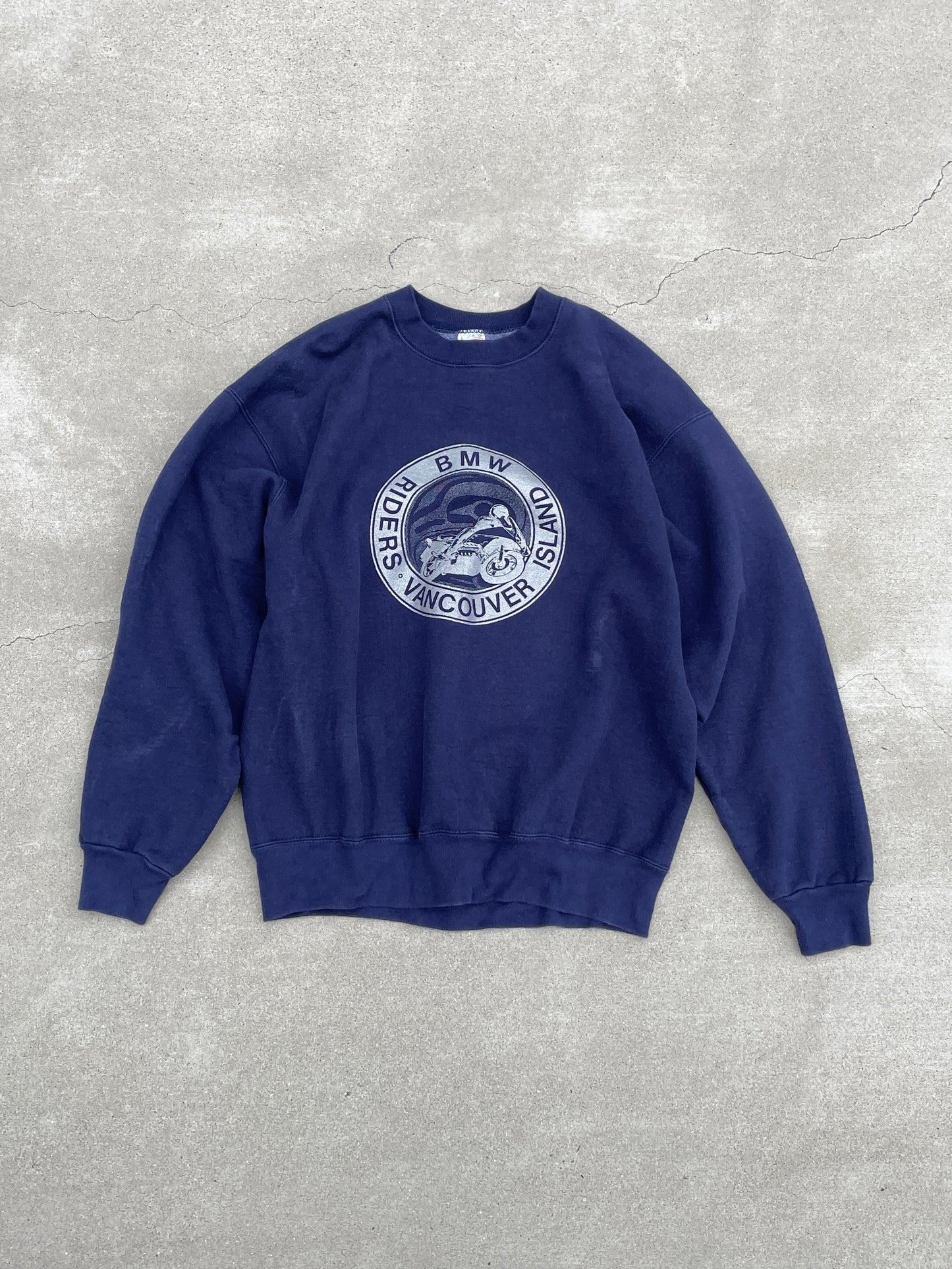 NAVY 'BMW' PULLOVER SWEATSHIRT - 2000S
