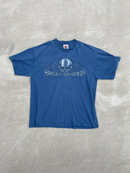 BLUE SKULL HARLEY DAVIDSON SHIRT