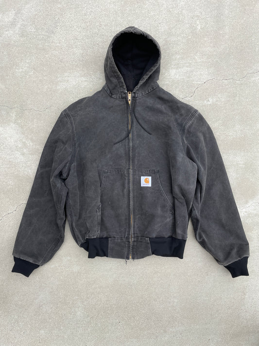 FADED BLACK CARHARTT HOODED JACKET