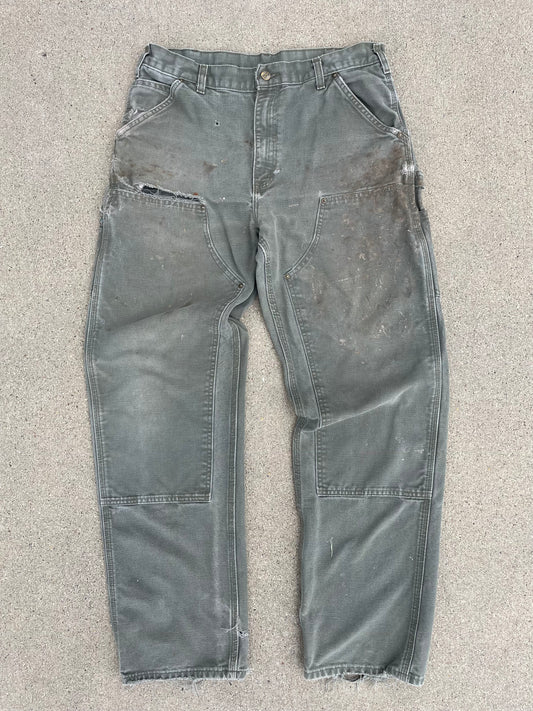 GREEN CARHARTT DOUBLE KNEES PANTS