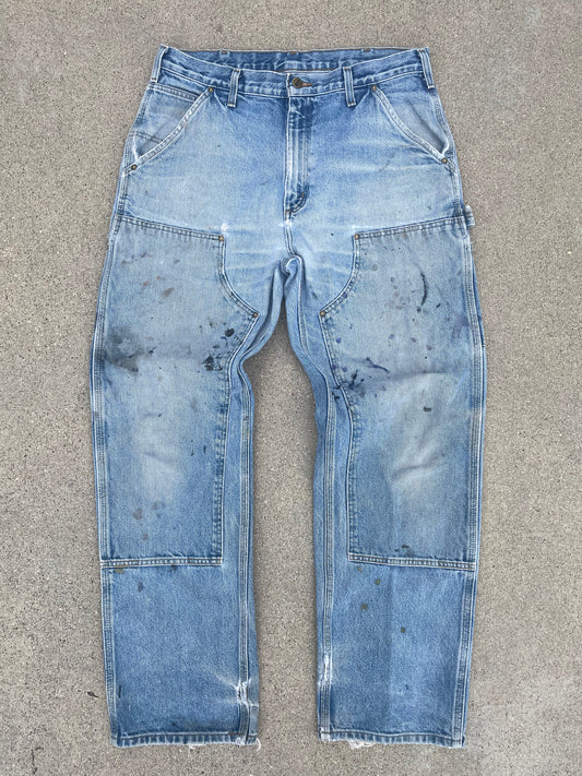 PAINTER-WORN DENIM CARHARTT DOUBLE KNEES-1990s
