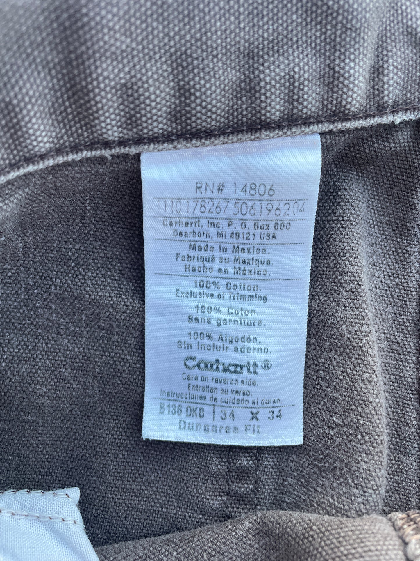 FADED BROWN CARHARTT DOUBLE KNEES