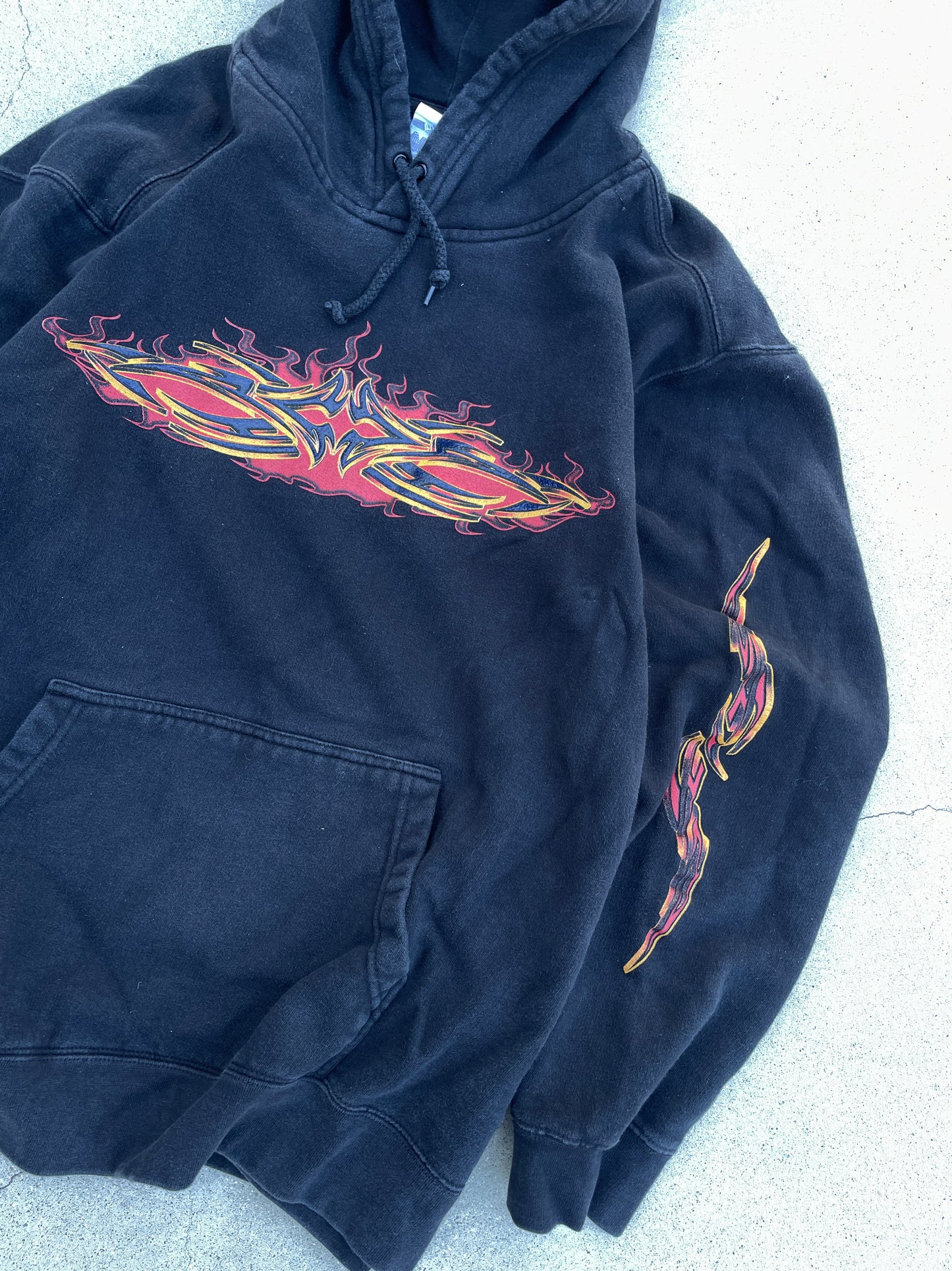 Y2K BLACK TRIBAL HOODIE