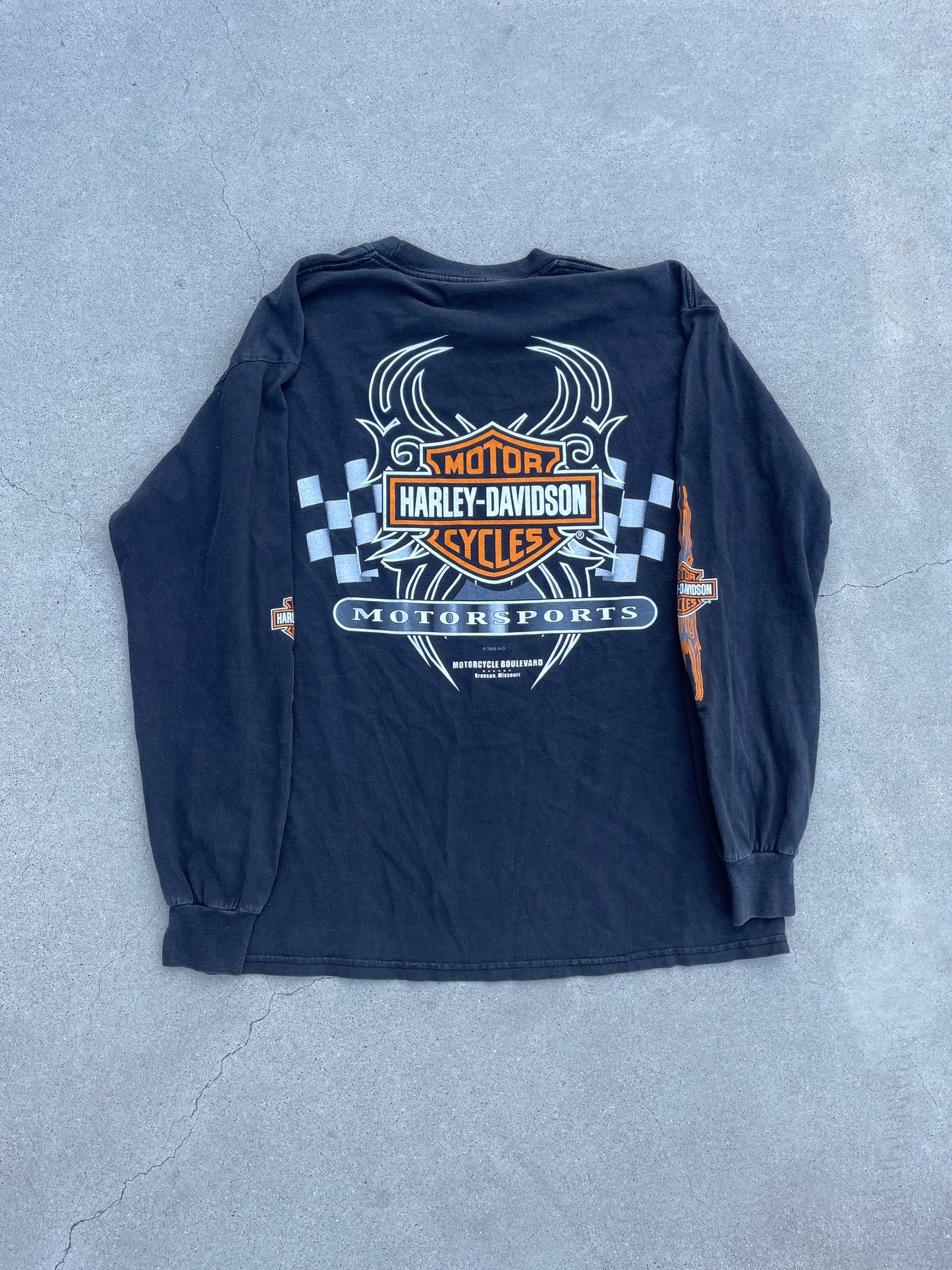 BLACK TRIBAL HARLEY DAVIDSON LONG SLEEVE SHIRT