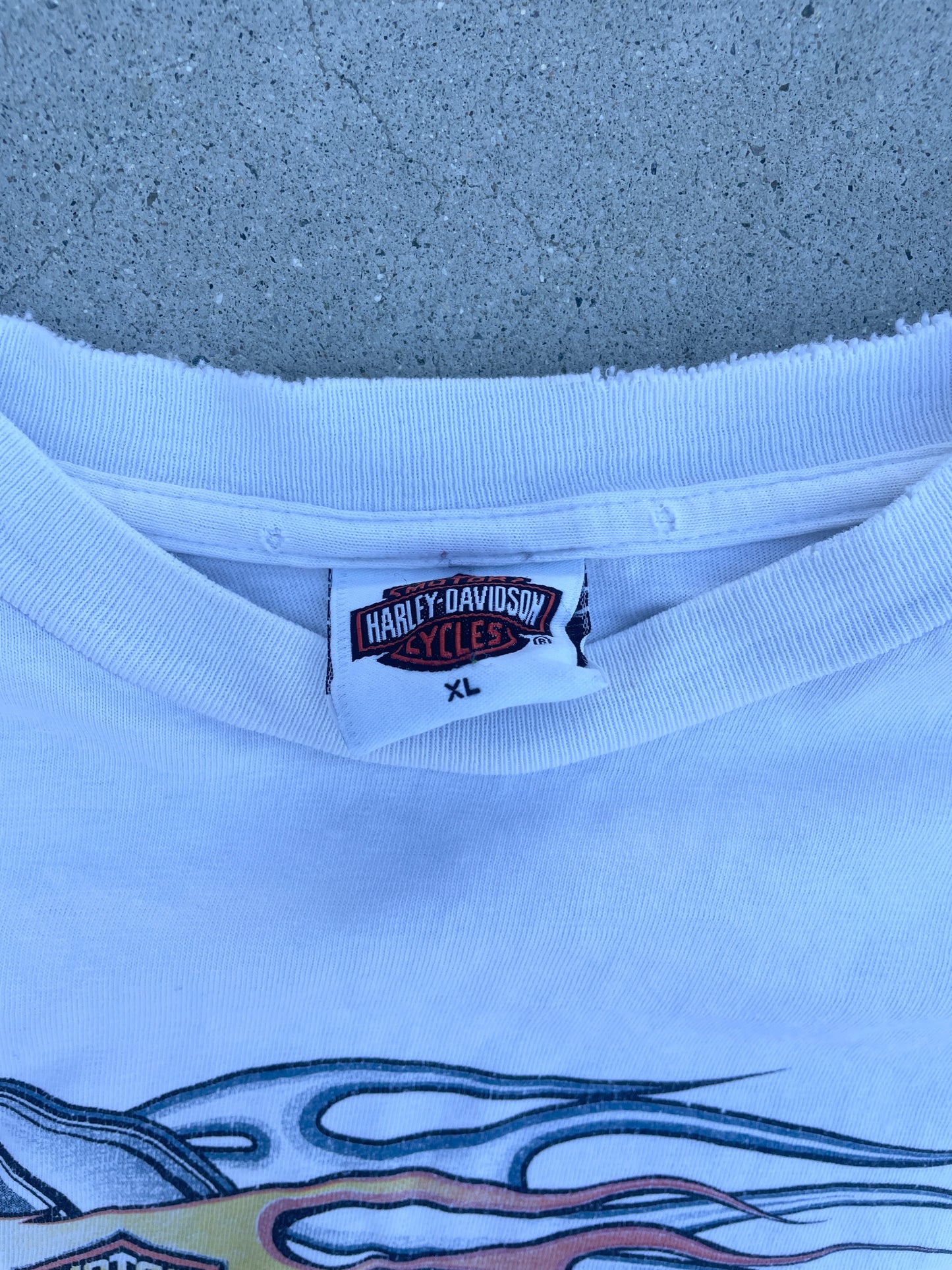 WHITE FLAME HARLEY DAVIDSON SHIRT