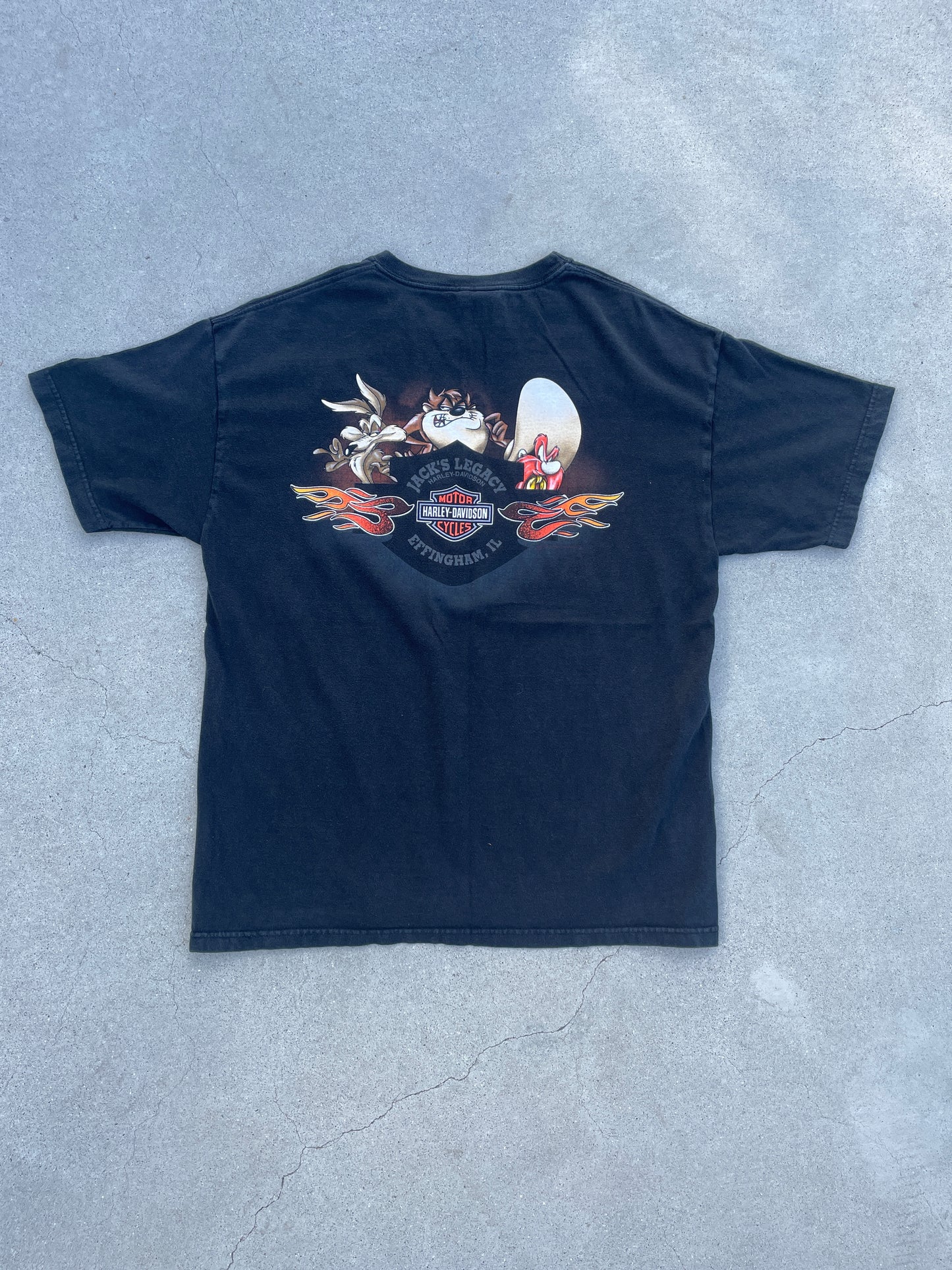 GUNSHOT LOONEY TUNES HARLEY DAVIDSON SHIRT - 2000'S