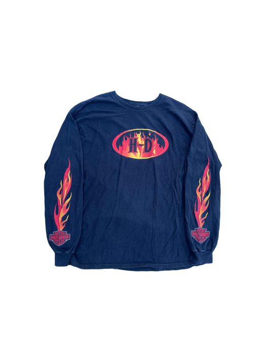 FLAME LONG SLEEVE HARLEY SHIRT