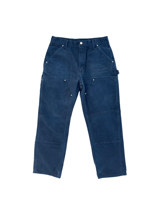 FADED BLACK CARHARTT DOUBLE KNEE PANTS