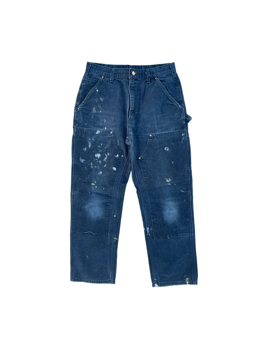NAVY/BLACK CARHARTT DOUBLE KNEE PANTS