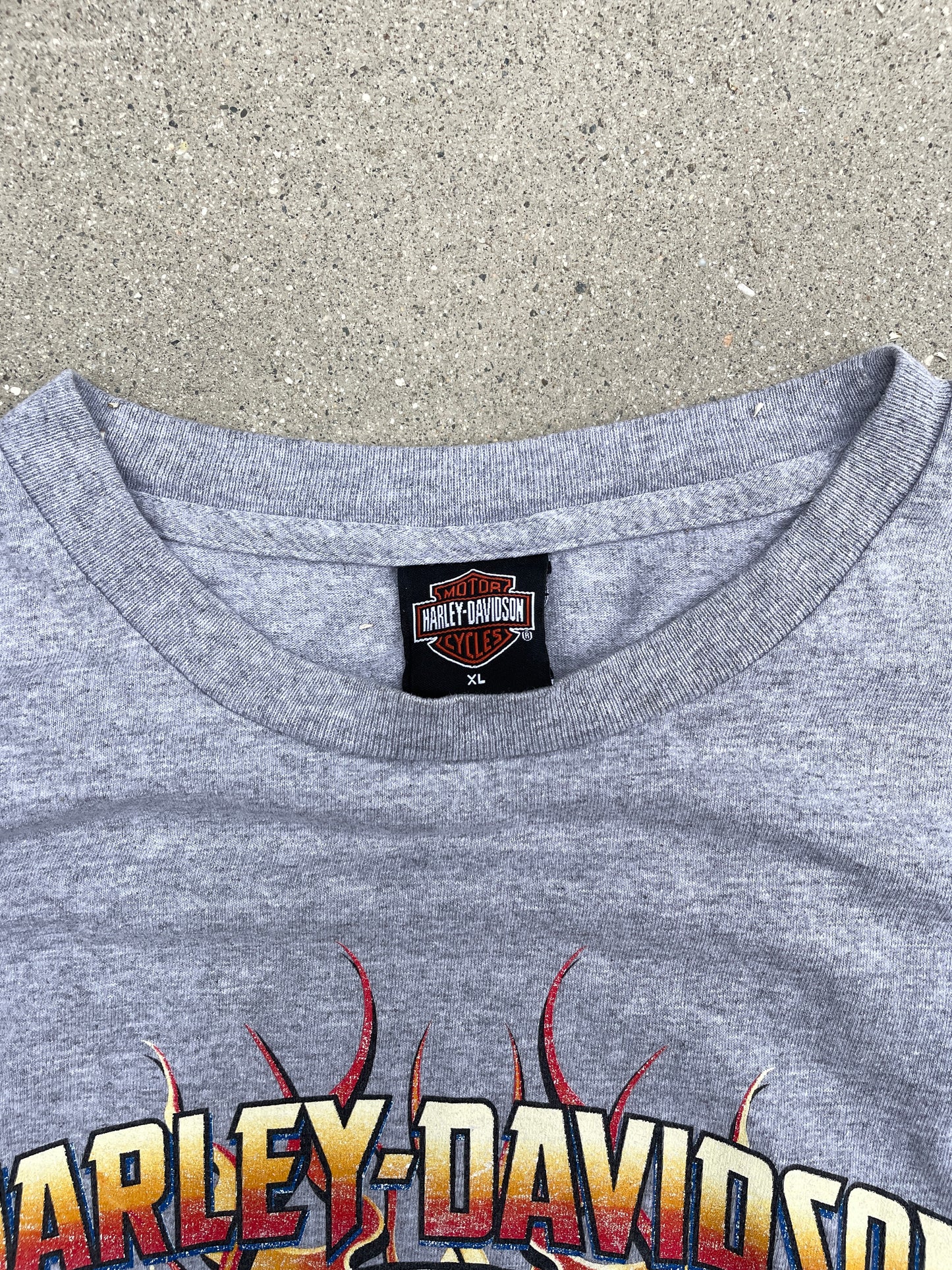 FLAMING SKULL HARLEY DAVIDSON LONG SLEEVE