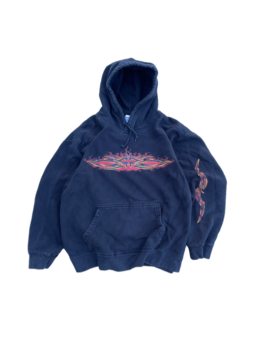 Y2K BLACK TRIBAL HOODIE